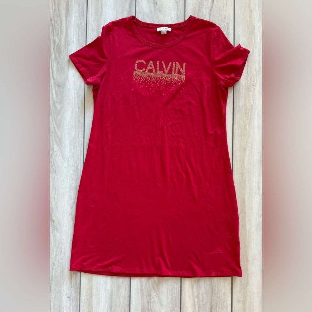 Calvin Klein T-shirt Dress Red Large NWOT